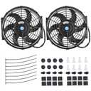 10" Electric Radiator Cooling Fan Assembly Kit,High Performance Cooling Radiator Fan with 12V 80W 800 CFM Mount Kit Universal Black, 2 Pack