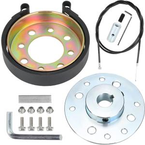 GREHUA 4" Rear Drum Brake Band & Steel Sprocket Hub Kit for Go Kart Cart Drift Trike Mini Bike Dune Buggy Quad ATV Predator 212cc 196cc 5.5hp 6.5hp Parts Axle Rod Mounting Set 3/4" Bore 3/16" Keyway