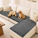 NAISI Pet Couch Covers for Sofa with Thick Filling and Non-Slip Bottom Sectional Sofa Covers Washable Friendly for Pets(2pcs/27.5"x59"+27.5"x70.8",Dark Grey)