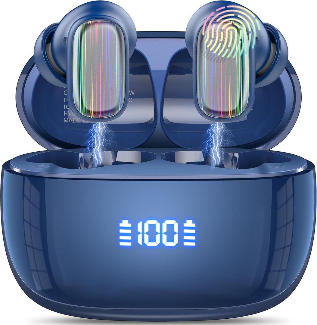 AI Language Translator Earbuds Real Time, 164 Language/6 Translation Modes Translator Earbuds 3-in-1 Translation Headphones, Bluetooth 5.4 Translation Device for Travel Business Learning, Blue