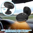 Car Heater Portable Car Heater Auto Heater Auto Portable Heater Plug Into Cigarette Lighter 2 in 1 Heating & Cooling Fan 12V 150W Car Heater 360Rotatable Windshield Defrost Defogger for Cars (Black)
