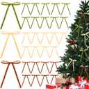 2 x Waydress 36 Pcs Velvet Bows Christmas Tree Ornaments 5 x 7 Inch Vintage Velvet Ribbon Wreath Bows for Christmas Tree Garland Gift Wrapping Xmas Home Decor, Brown, Beige, Moss Green
