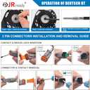 JRready Deutsch Connector 3 Pin Connector Kits with Size 16 Solid Contacts(14-20AWG), ST6328-3 Waterproof DT Series Connector 3 Pin 5 Sets and Deutsch Pin Removal Tool DRK-RT1B with Mounting Clips
