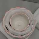 Vintage Flower Pots for Indoor Plant, Round Ceramic Plant Pots with Drainage Holes and Saucers, 6.7/5.2/3.9 Inches Retro Flower Planters Set of 3 (Morning Glory)