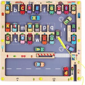 Magnetic Alphabet Maze Letter Puzzle for Fun Learning, Montessori Educational Toy for 3 4 5 Year Old Boys and Girls, Fine Motor Skills Development and Sensory Play