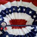 2 x Pleated Bunting American Flag Embroidered Stars for July 4th Independence Day
