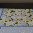 Coquette Blue Hydrangea Mahjong Mat 31.5" x 31.5",Blue and Green Floral Non-Slip Noise Reduction Mahjong Table Cover Accessories and Supplies for Dominoes Poker Card Board and Tile Games Gifts