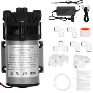 2025 New 100G RO Booster Pump Kit 1/4,Bring The High-Voltage and Low-Voltage Switches2-Meter Water Pipe, Suitable for Household Reverse Osmosis Systems Water Pressure Booster Pump
