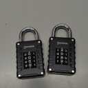 Novlock Locker Lock for Gym, School, Home & Work | 4-Digit Combination Padlock | 2-Pack, Black/Silver