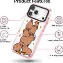 Bouvardia for iPhone 17 Pro Case, Cute Girly Design for Women, Shockproof & Aesthetic, Capybaras