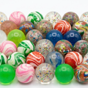 Colorful Bouncy Balls Bulk Mixed Pattern High Bouncing Balls for Kids Party Favors, Prizes, Birthdays Gift, 54ct