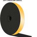 Weather Stripping Door Seal,Weather Stripping,Soundproof,Cold Insulation,High Density CR Foam Insulation Tape for Door, Front Door Frame, Windows,Sliding Door (Black, 1 in x 1/4 in x 13Ft)