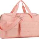 Gym Bags for Women & Men - Lightweight Travel Duffle Bag with Shoes Compartment & Wet Pocket, Durable Carry-on Weekend Bag, Pink