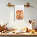 Fall Pumpkin Western Cowgirl Boots Bow Decor Kitchen Towel, Reusable Tea Towel, Dish Towels, Suitable for Bathroom, Home, Kitchen, Sink, Autumn Atmosphere Decoration, 13.8x23.6 Inches