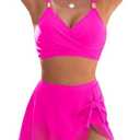 Blooming Jelly Womens High Waisted Bikini Set Gold Metal Two Piece Swimsuits Tummy Control Tie Knot 2025 Bathing Suits, Medium