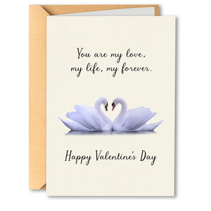 Romantic Swan Anniversary Card for Wife Husband, Happy Valentine's Day Card for Soulmate, You Are My Love Greeting Card for Him Her, Vintage Love Note with Envelope 5x7 Pack of 6