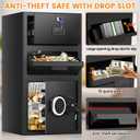 5.6 Cuft Large Drop Safe Box for Business, Anti-theft Money Safe with Quick Place Drop Slot, Digital Keypad, Spare Key, Heavy-duty Cash Depository Safes for Commercial Business Bars Retail Office Home
