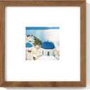 Axeman 8 x 8 Photo Frame | Solid Oak Wood 8x8 Picture Frame With Mat For 4x4 | 8 By 8 Picture Frame | 8x8 Wood Picture Frame | Plexiglass And Hanging Hardware Included | Walnut