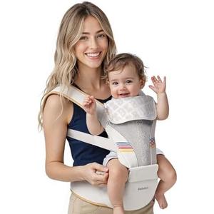 Amazon.com: Baby Carrier with Hip Seat, BeBeBus 2-in-1 Ergonomic Newborn to Toddler Carrier up to 44 lbs, Detachable Hands-Free for Infant, All Season Forward-Facing Carry, Fits Waist Sizes up to 38 inch (White) : Baby
