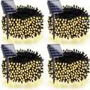 6 Pack Christmas Solar String Lights Outdoor Waterproof, 198FT 600 LED Green Wire Solar Fairy Lights with 8 Modes, Solar Twinkle Lights for Garden Tree Patio Fence Christmas Decorations (Warm White)