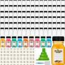 100 Pcs 4 oz Plastic Juice Shot Bottles with Caps, Clear Ginger Shots Bottle with Lids, Small Bottles for Liquids, 4 oz Plastic Reusable Leak Proof Mini Containers for Juice, Milk, Ginger, Whiskey, Water