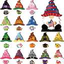 Blulu 34 Pcs Interchangeable Wooden Gnome Decor Summer 4th of July Patriotic Gnomes Welcome Sign Holiday Seasonal Tiered Tray Decor with Magnet Pieces for Gifts Decorations (Stylish)