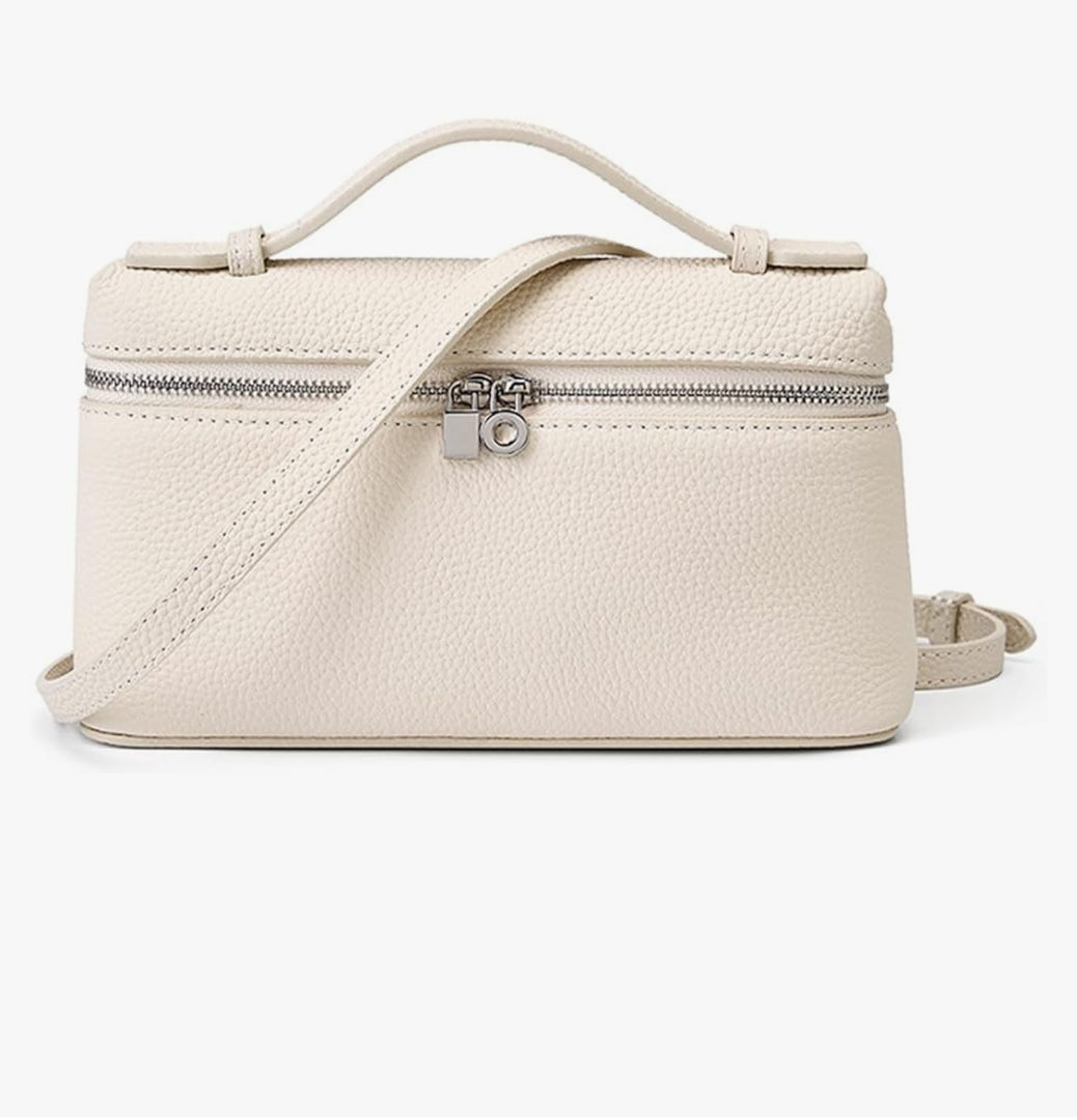 Rejolly Crossbody Bag for Women Small Top-Handle Pouch Purse Designer Shoulder Handbag Quiet Luxury Leather Trendy Purse, Cream White