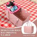 Half Topper Tray Accessories for Bogg Bag X-Large, Waterproof EVA Phone Holder & Top Cup Holder Fit for Stanley Cup 40oz - Organizer & Tray Topper for Bogg Bag (Pink)