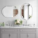 Silver Wall Mirror-Beveled Edge Frameless Mirror for Bathroom, Vanity, Bedroom, Rectangle Mirrors 20 X 28Inch