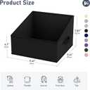 DIMJ Trapezoid Storage Bins for closet shelves, Closet Organzier Bins with Handle, Foldable Closet Storage Bins Basket, Closet Organizers and Storage for Toys, Books, 6 Packs, Black