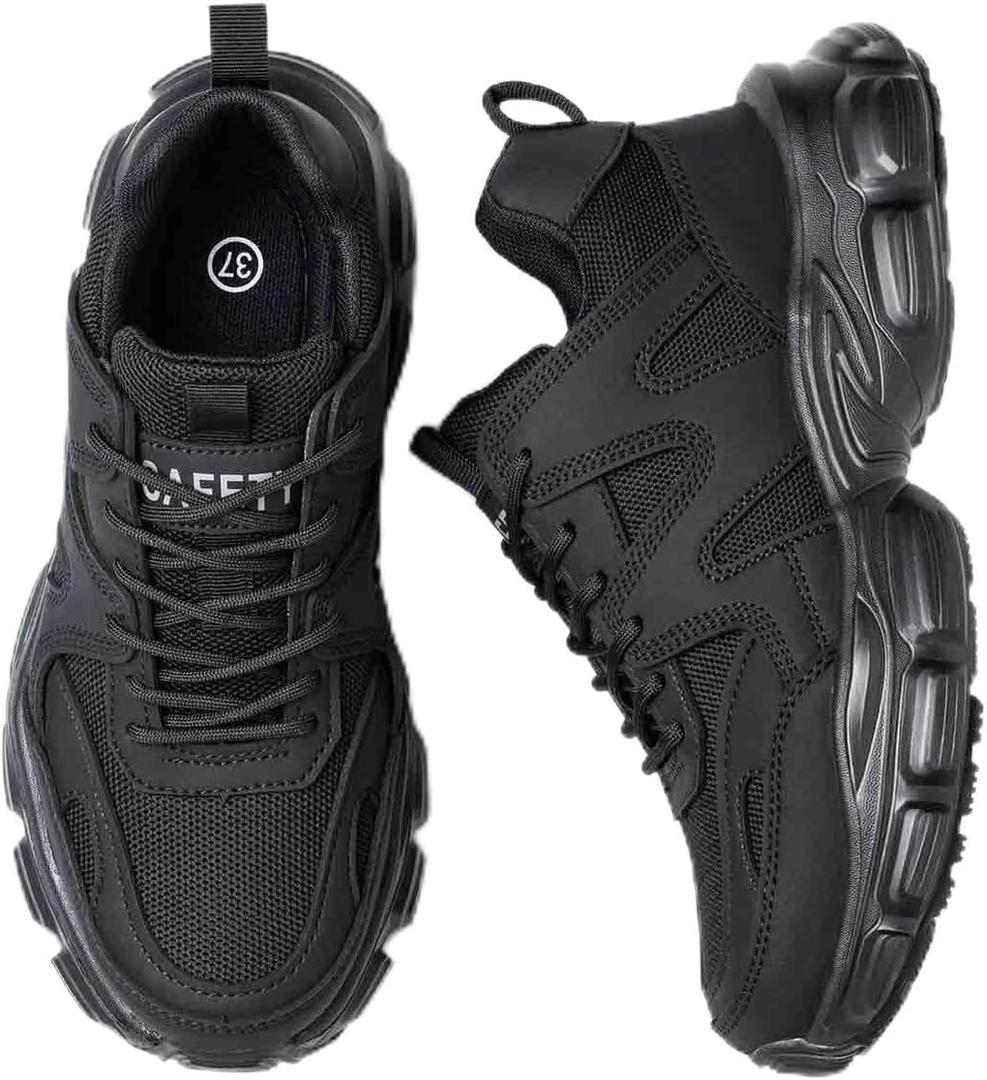 Women's Work Safety Shoes, Comfortable and Stylish Steel-Toed Footwear, Anti-Smash and Anti-Puncture Labour Insurance Shoes, Lightweight and Breathable Adventure Protection Sneakers(Black,6.5)