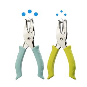 KINGSUPER 1/4 Hole Punch and 1/8 Small Single Hole Punch Handheld Paper Puncher for DIY Craft Tag (Green)