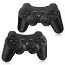 Yinjie 2 Pack Wireless Controller for PS3, Compatible with Playstation 3, with 2 Charging Cables (black)
