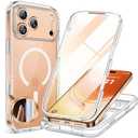 Miracase for iPhone 17 Pro Max Case 6.9" Full-Body Phone Case with Built-in Glass Screen Protector& Full Camera Protector,[Magnetic with MagSafe] Drop Proof 17 ProMax Cover, Clear