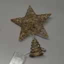 Joiedomi 8 inch Christmas Gold Glitter Star Tree Toppers Metal Lighted with 20 LED Lights for Xmas Decorations, Holiday Party Indoor Decor