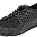 NORTIV 8 Kids Water Shoes, Lightweight Quick Dry Barefoot Athletic Aqua Sports Shoes for Boys & Girls, Outdoor, Summer (10 Toddler, Black)