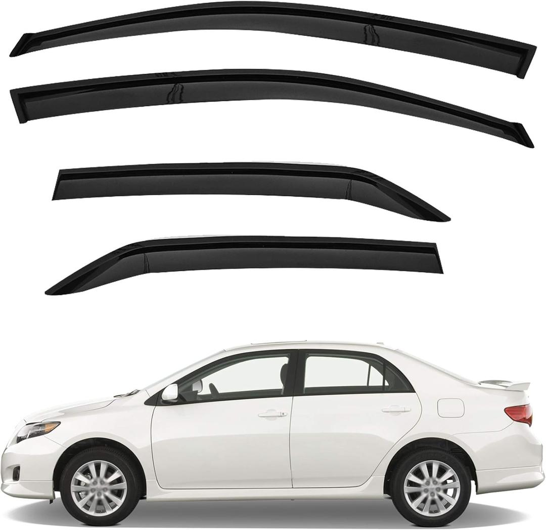 Smoke Side Window Visors Rain Guard Shade Deflector Replacement for 2009-2013 Toyota Corolla