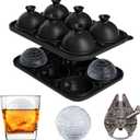 Death Star Ice Cube Mold with Millennium Falcon Bottle Opener,6-Cavity 3D Star War Ice Cube Tray for Whiskey, Cocktails, Bourbon.Funny Whiskey Gifts for Men