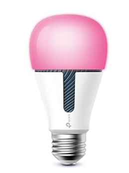 TP-Link - Kasa Smart Wi-Fi 60-Watt A19 LED Light Bulb, Dimmable, No Hub Required 2-Pack (KL130) - Full Multi-Color Changing