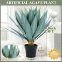 Artificial Agave Plant,30in Faux Plants Outdoor Decor,UV Resistant Large Potted Greenery,Realistic Plastic Succulents Perfect for Front Porch, Patio, Indoor Outdoor Home, Office Decor,2pack