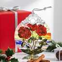 Christmas Ornaments: Stained Glass Ornament, Birth Flower Ornament, Christmas Tree Ornaments & Xmas Tree Decorations Exquisite Holiday Decor, Birth Flower Gifts Perfect Holiday & Xmas Gifts - June