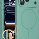 Miracase Magnetic for iPhone 17 Pro Case, Compatible with MagSafe, Integrated Silicone Camera Control Cover, 3.0mm Thicken Shockproof Drop Protection Phone Case for 17 Pro,Midnight Green