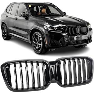 Front Kidney Grille Upper Grill Replacement for 2022 2023 2024 BMW X3 G01 X4 G02, Single Slat, Gloss Black