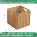 11x11x11 Cube Storage Bins Set of 4, Storage Baskets for Shelves, Natural