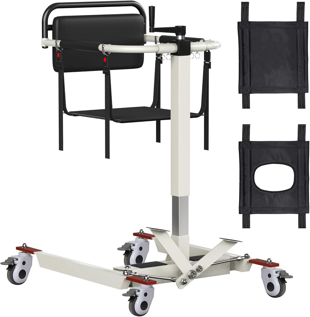 Patient Lift Transfer Chair, Patient Transfer Lift for Home, Lift Assist for Elderly, Heavy Duty Transfer Chair for Bed to Wheelchair (Upgraded Model)