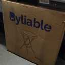 Byliable Cocktail Table 28in High Top Round Folding Indoor Outdoor, Plastic Bar Height Foldable Bistro Tall Table for Party, Patio, Dining Room, Kitchen, Events, Removable Locking Legs, Black (2843 in)