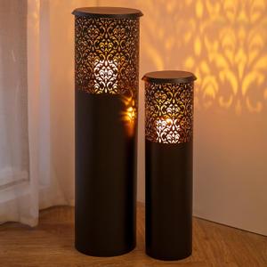 Tall Floor Candle Holders: 23.8"/31.5" Lanterns Decorative Outdoor