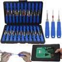 Terminal Removal Tool Kit - 41pcs Electrical Pin Removal Tools Automotive Depinning Tool Kit with Blow-Molded Case for Most Connector, Blue