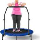 CLORIS 40in Folding Trampoline Trampoline Rebounder Trampoline Fitness Trampoline with Adjustable Foam Handle, with safty Padded Cover Best Gift.