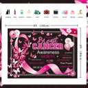 Breast Cancer Awareness Backdrop Pink Ribbon Banner October Breast Cancer Month Photography Background Black Pink Butterfly Hope Strength Office Home Party Decorations (94X70 inch (8x6FT))